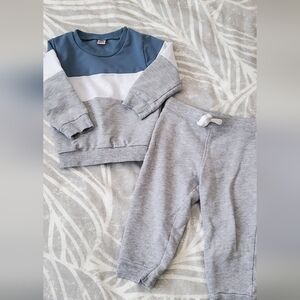 Gray Kids Jogger Pants And Sweattop